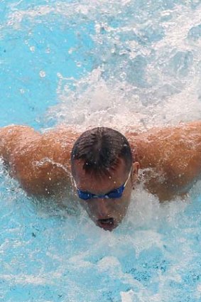 Ian Thorpe in the Men's 100m Butterfly heats during day two of the 2011 FINA World Cup at Singapore Sports School. Thorpe failed to make the final.