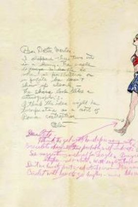 An original illustration of Wonder Woman by Harry G Peter.