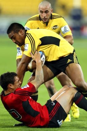 High work rate: Hurricanes winger Julian Savea in action against the Crusaders last month.