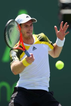 Andy Murray plays a forehand during the final.
