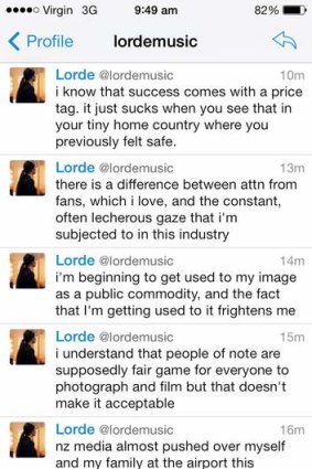 Lorde's tweets about her "sad welcome" home to New Zealand after her Grammy win.