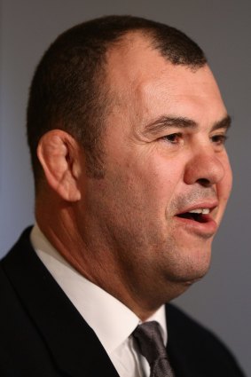 Excited: Michael Cheika.