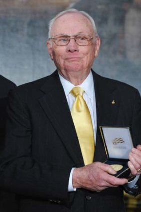 Honoured ... Neil Armstrong with his Congressional Gold Medal.