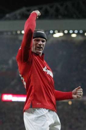 Goal: Wayne Rooney scores against Bayer Leverkusen.