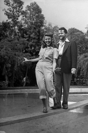 Rita Hayworth and Orson Welles at home in 1945. 