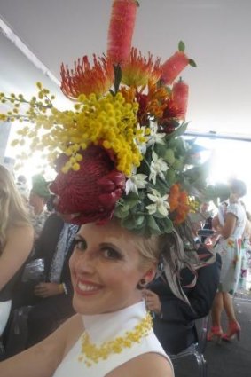 Banksia, bottlebrush and wattle were taken to new heights in one outfit.