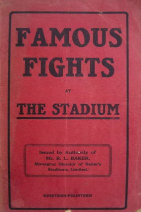 The booklet <i>Famous Fights at the Stadium</i> (1914), issued by R.L. Baker.