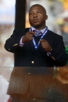 Thamsanqa Jantjie in action at Nelson Mandela's funeral.