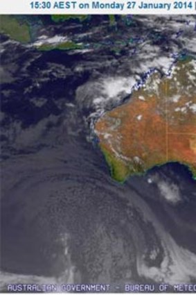 Satellite image of potential cyclone Dylan