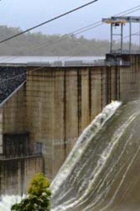 Gladstone area's Awoonga Dam overflows.