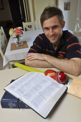 Adam Ritchard, a devout Christian, at his home.
