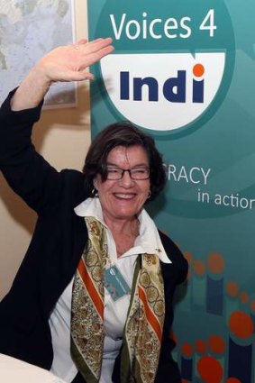 Cathy McGowan after her surprising win (main) that prompted the IndiShares event in Oxley (top) with insight from Andrew Gunter and Judi Emmett.