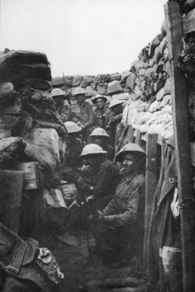 Diggers in the trenches at the Battle of Fromelles.