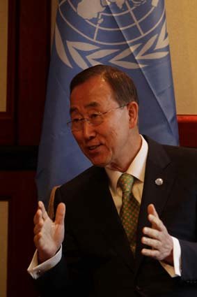 Pushing for limits to free speech ... UN Secretary-General, Ban Ki-Moon.