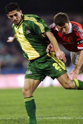 Simon Colosimo during the game against Manchester United.