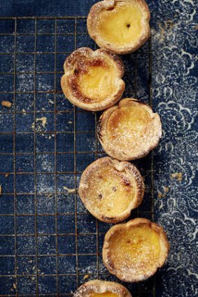 Passionfruit custard tarts.