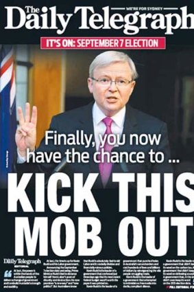Monday's cover of the Daily Telegraph.