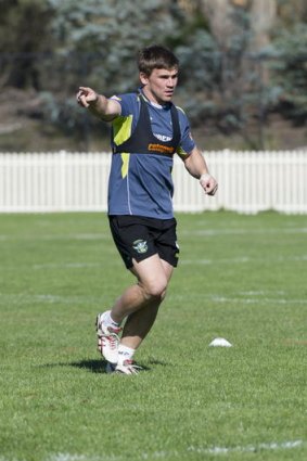 Shaun Berrigan during Raiders training before their game against Manly.