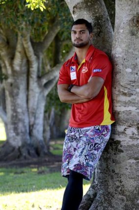 Karmichael Hunt after Gold Coast's training session yesterday.