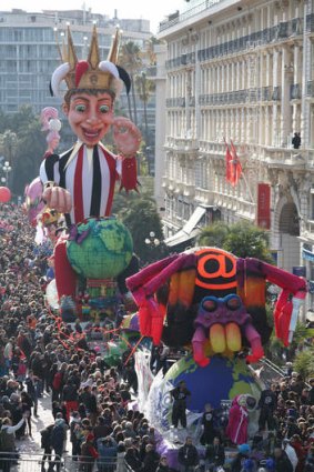 Carnival time as floats roll down the Promenade.