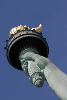 The US was the third democratic empire and was  given its iconic statue by France.