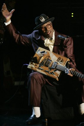 Bo Diddley's a gunslinger: Bo Diddley, photographed in 2005, laid down rhythms that inspired generations of rock musicians. PICTURE: AP