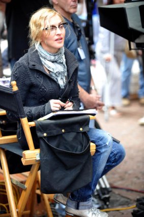 Behind the scenes … Madonna directing "W.E." in 2010.
