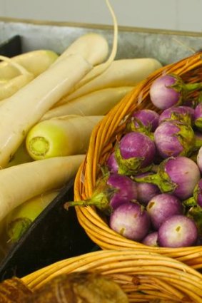 Thai eggplant from the produce section at AM Fresh Fruit.