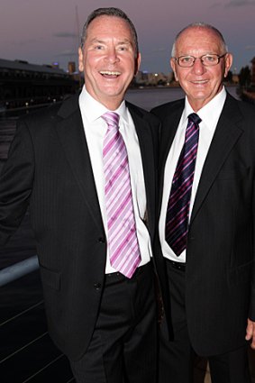 Ian Ross and partner Gray Bolte at Ross’ farewell from Seven News in 2009.