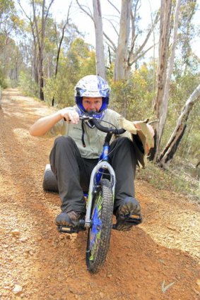 Canberra Centenary trail on a slider bike.          CCTfunslider.jpg