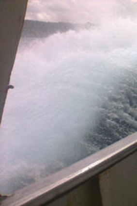 A passenger who drowned sent an image of the rough seas before the ferry sank.