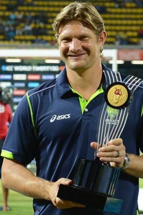 Player of the World Twenty20 ... Shane Watson poses with his award.