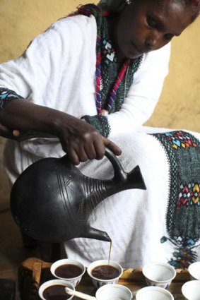 Tea ceremony, Lalibela.