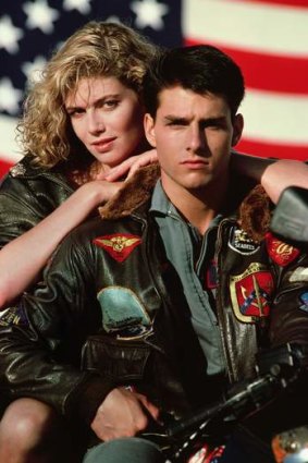 Kelly McGillis, left, and Tom Cruise in the 1986 film <i>Top Gun</i>.
