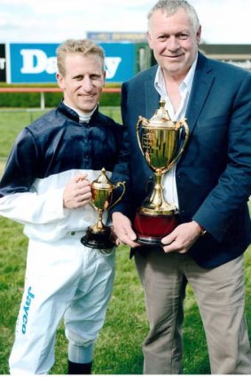 Close bond: Jockey Dale Smith and horse owner Peter Gorst.