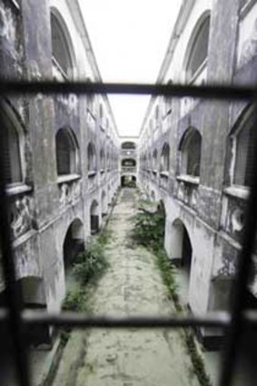 The central courtyard of Malaysia's historic Pudu Jail in Kuala Lumpur.