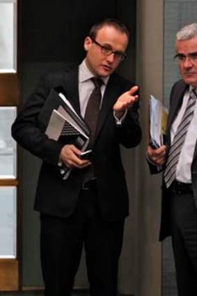 Greens MP Adam Bandt and Independent MP Andrew Wilkie.