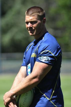 Clyde Rathbone during training at Brumbies HQ.