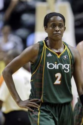 Seattle Storm's Swin Cash, left, and Lauren Jackson were almost teammates at the Canberra Capitals.