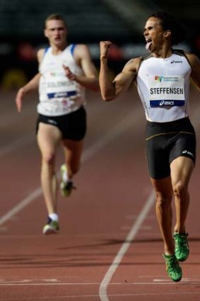 Running hot: John Steffensen wins in Sydney earlier this year, followed by Steve Solomon.