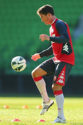 Harry Kewell training with Melbourne Heart.