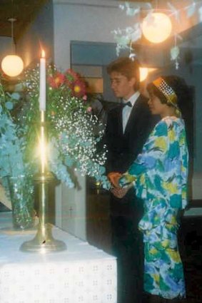 Liu and Shultz on their wedding day in Kings Cross.