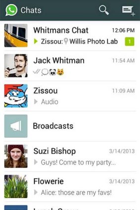 A screenshot of WhatsApp Messenger.