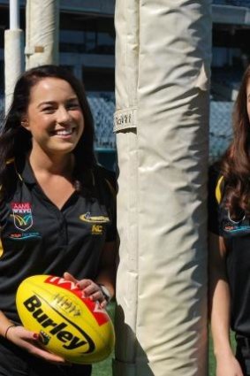 Sally Boud (left) and Lauren French will create history as the first two goal umpires to both officiate in the same WAFL grand final.