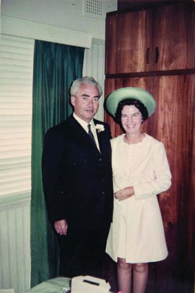 Justice Ray Watson with his wife, Pearl, who was killed by a bomb fixed to the front door of their unit in Sydney's Greenwich in July 1984.