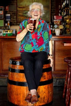 Old school ... Lil Miles may be 91 but she has no plans for retirement and will continue to pull beers for as long as she can.