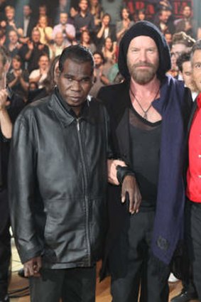 World stage … with Sting and Nagui Fam, the host of the French TV show "Taratata".