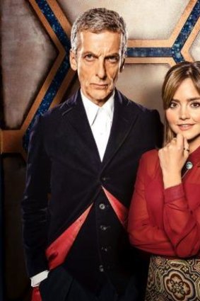 Peter Capaldi and Jenna Coleman in <i>Doctor Who</i>, which is freely available and delivered at the same time globally, but still 13,000 Australians tried to access before its release.