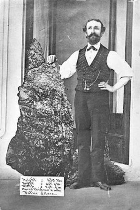 Famous image &#8230; Bernhardt Holtermann and his record find.