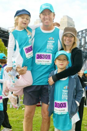 Jane McGrath with her family in September.